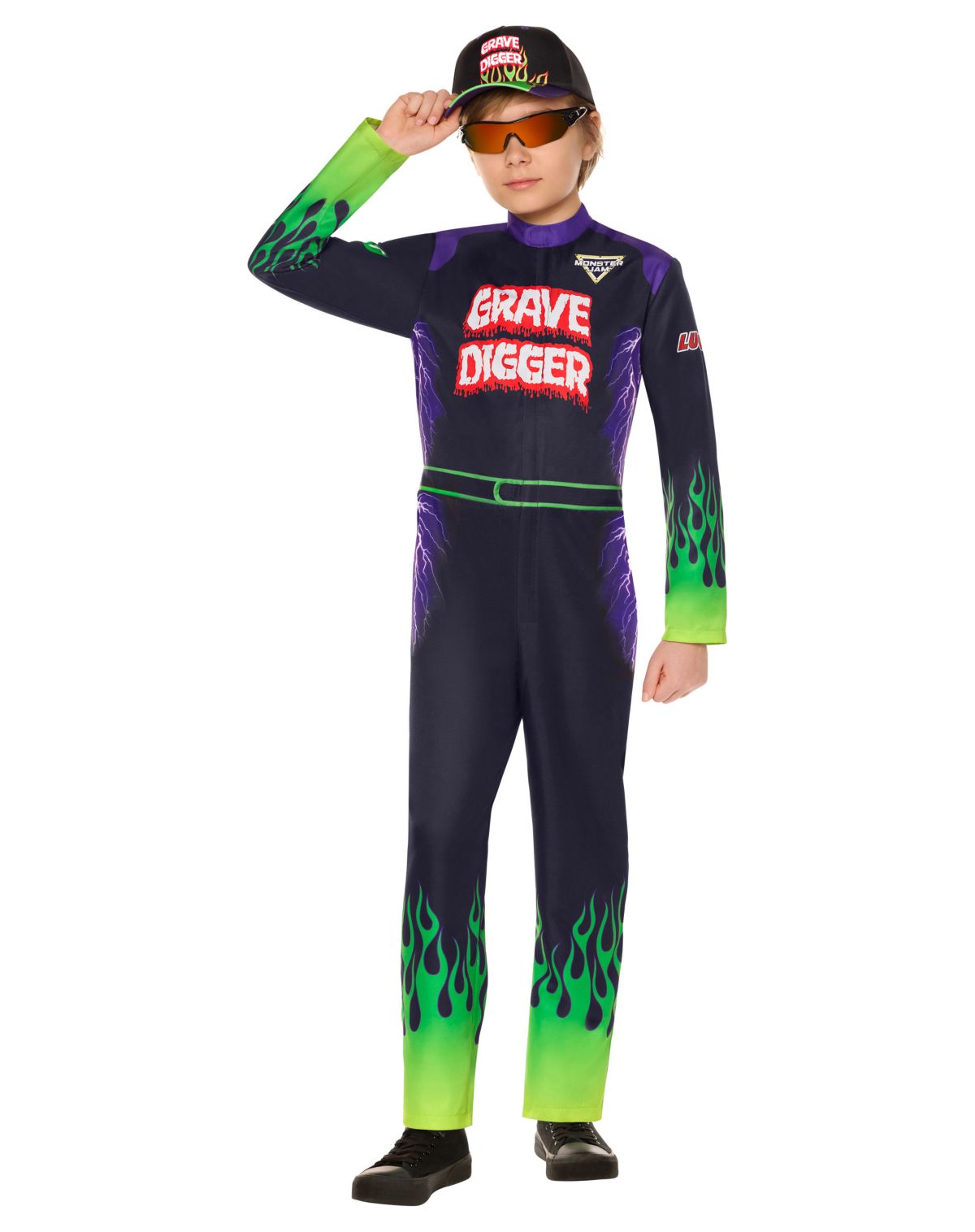 Kids Grave Digger Jumpsuit Costume - Monster Jam