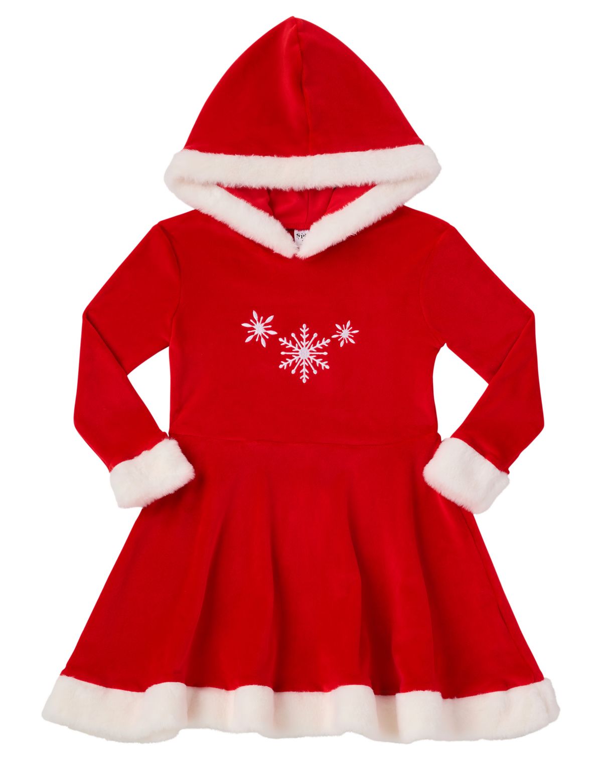 Toddler Red Snowflake Hooded Dress Costume - Image 2