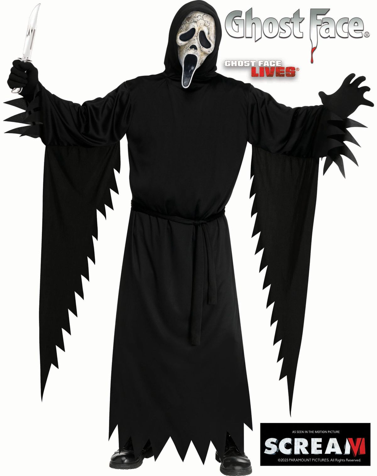 Adult Ghost Face Aged Costume - Scream VI