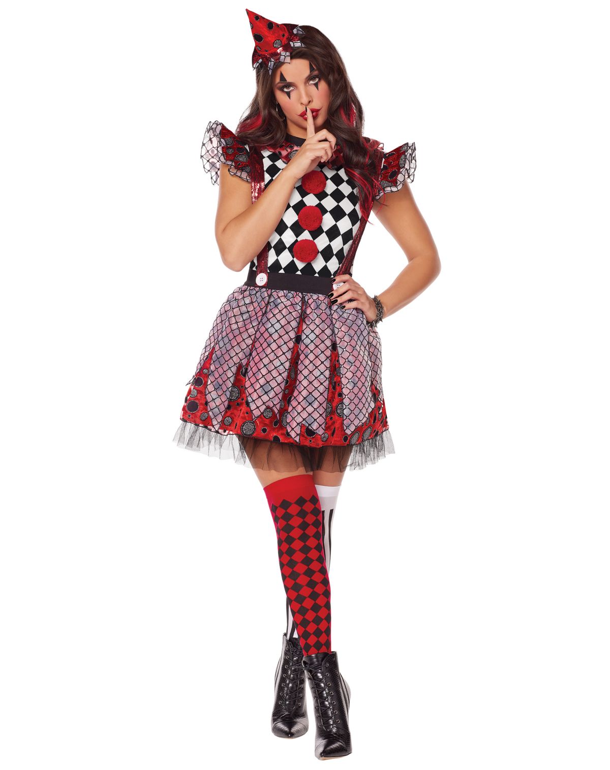 Adult Circus Misfit Clown Plus Size Costume