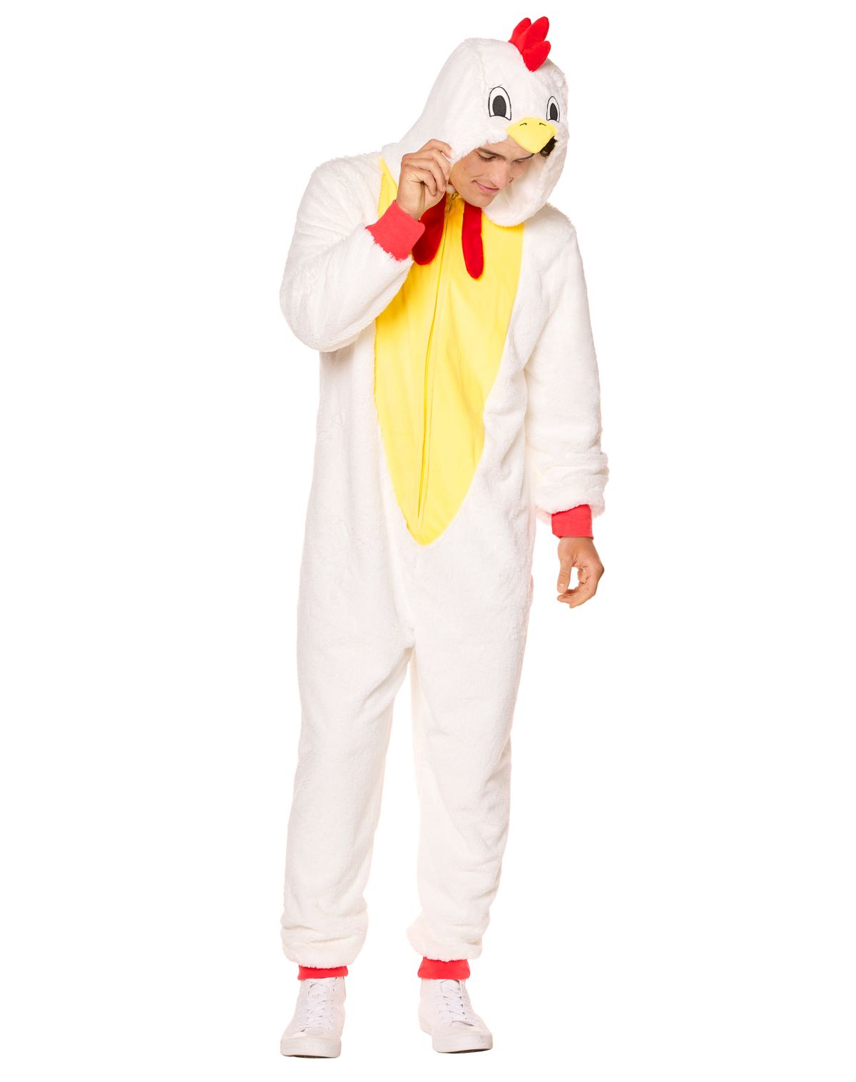 Adult Chicken Jumpsuit Costume