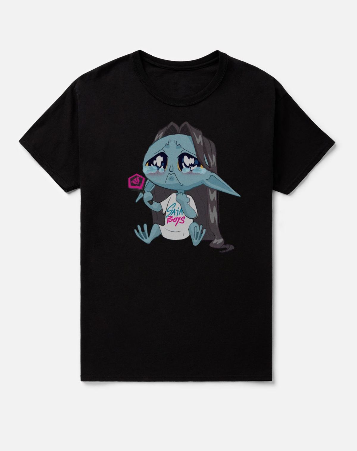 Chibi Crying Saja Boys Demon Fan T Shirt – KPop Demon Hunters